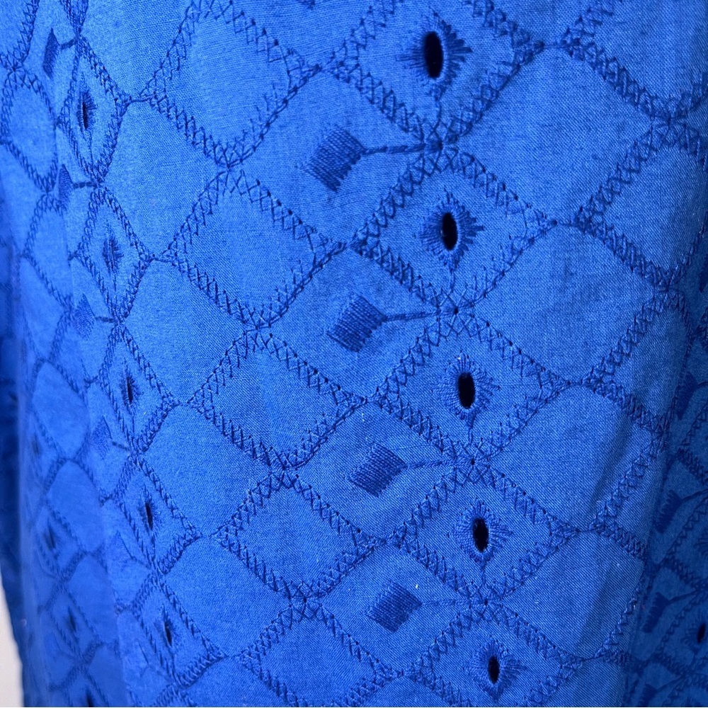 Cabana Life Embroidered Eyelet Halter Dress Blue Size Small Beach‎ Resort Vacay - Picture 9 of 9